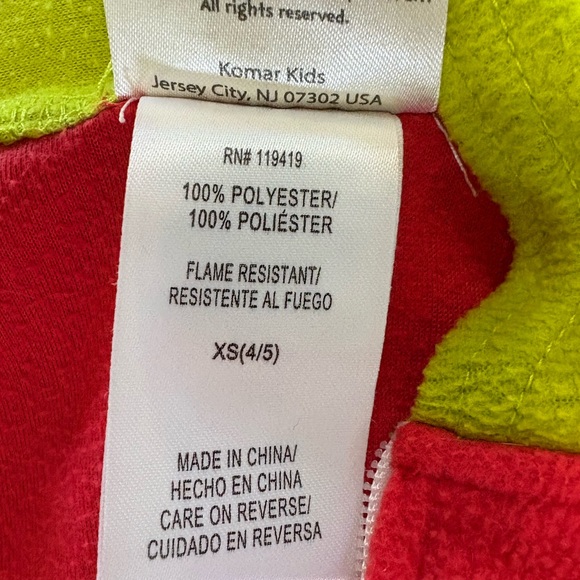 Kids Grinch Red and Green Hooded Onesie - Picture 4 of 4